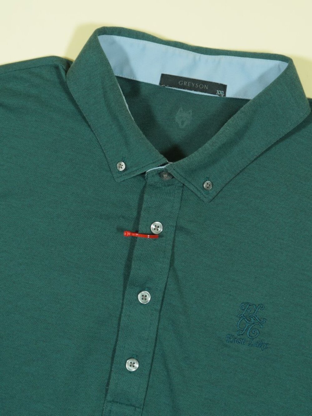 Greyson Erin Hills Golf Polo Shirt Mens 2XL Green Forest Pique Pima Cotton Blend